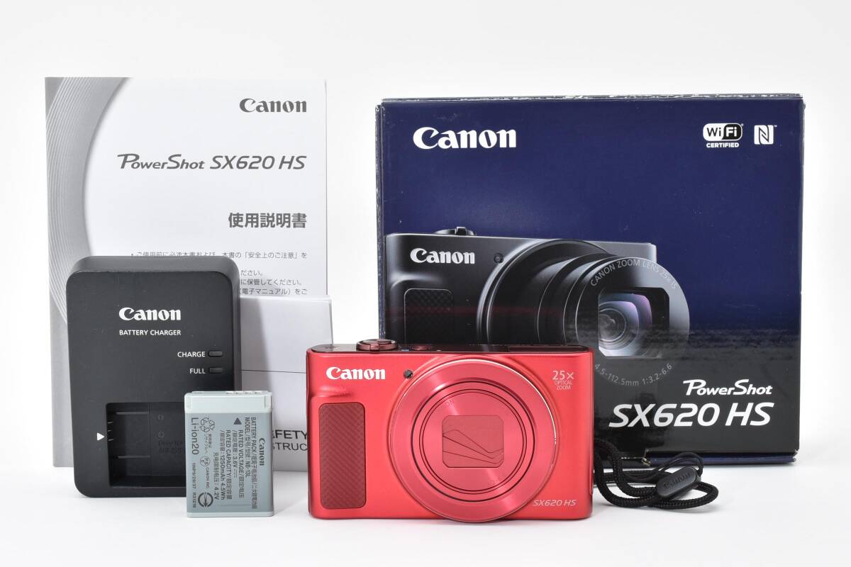 ★新品級★ キヤノン CANON PowerShot SX620 HS レッド コンパクトデジタルカメラ OB3838 #3375