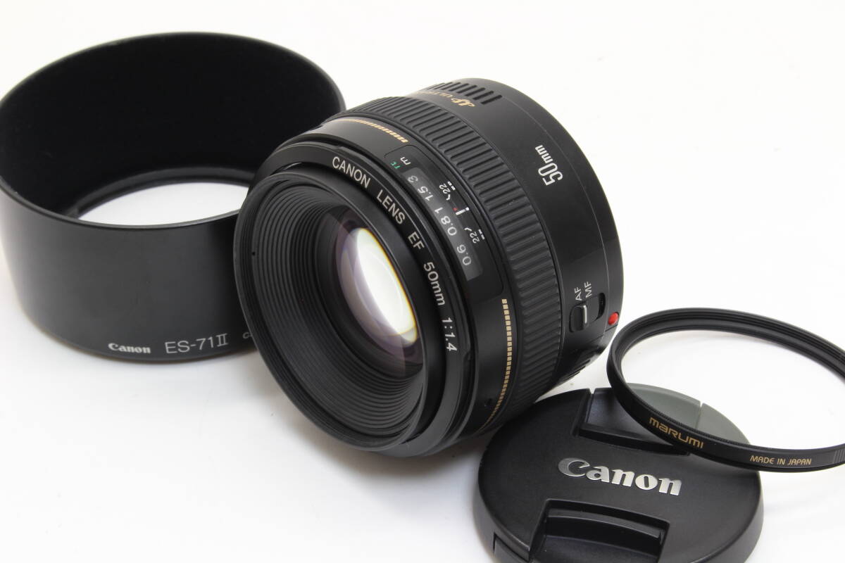 AA (新品級) Canon キヤノン EF 50mm F1.4 USM フード付き 初期不良返品無料 2-33