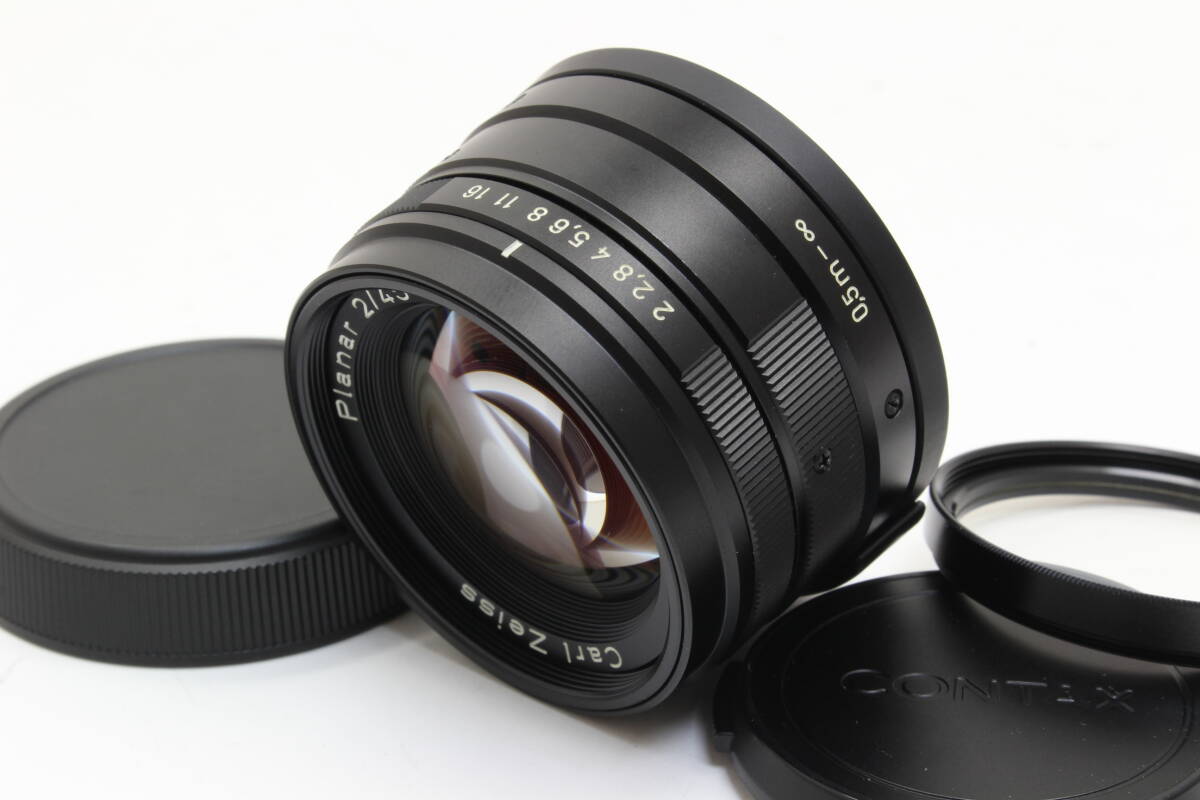 A (美品) CONTAX Carl Zeiss Planar 45mm F2 T* 希少ブラック G1 G2 初期不良返品無料 2-110
