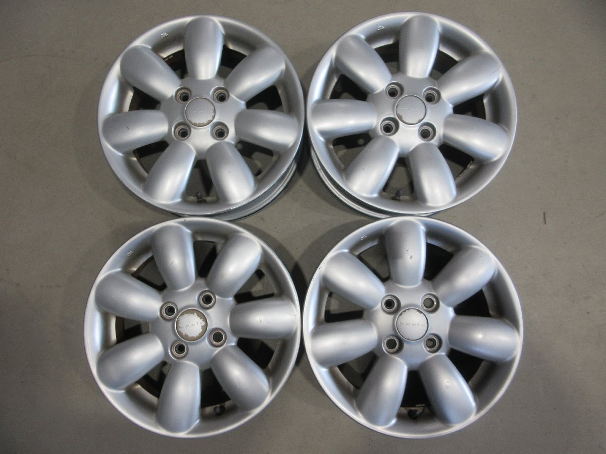 (R07/12/05) ■14インチ 純正アルミホイール / スズキ ラパン HE22S / 14X4.5J+45 / 4H PCD100 / 4本 / 中古 / シルバー