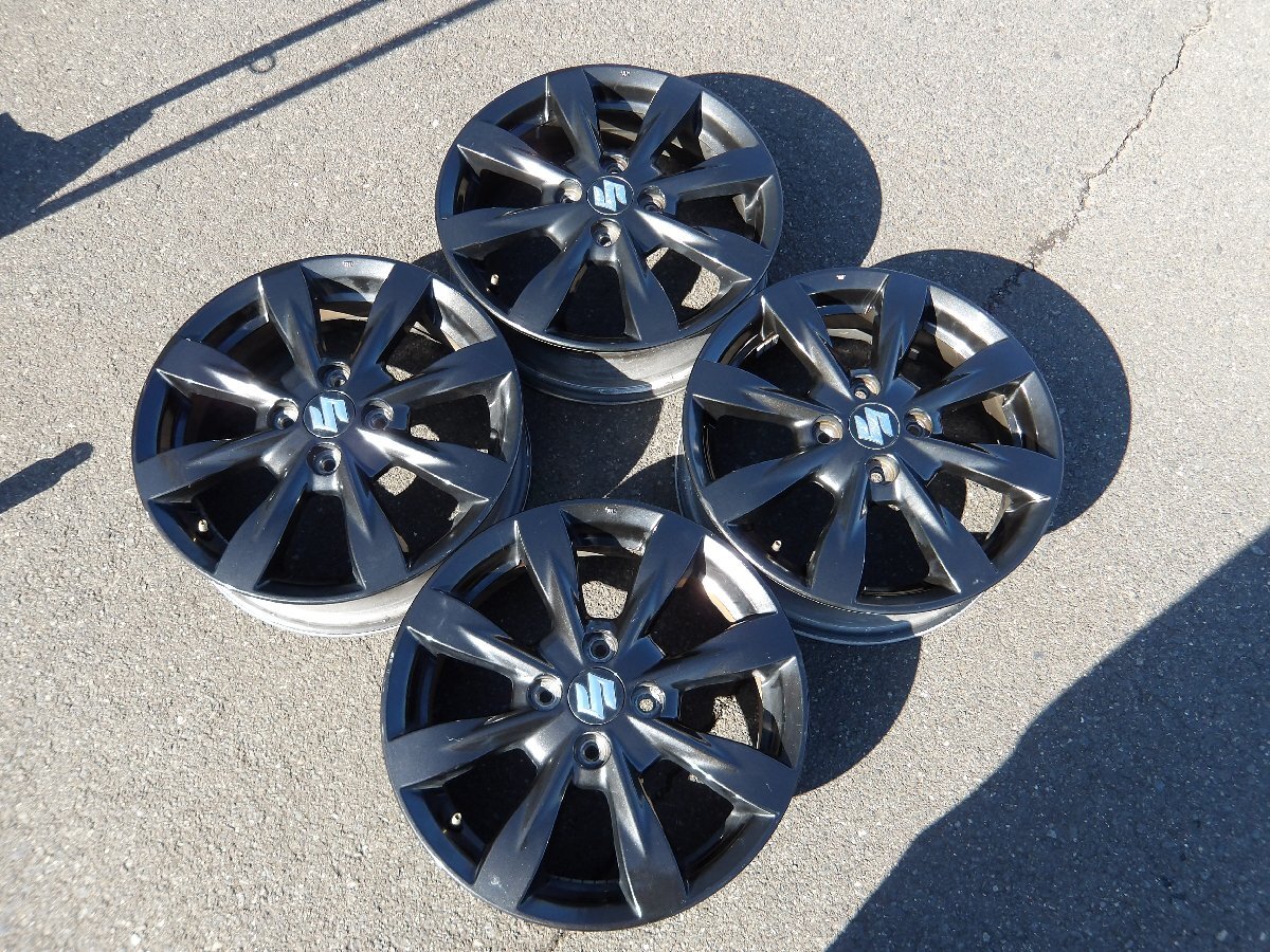 (R08/2/21-7) Φ 15インチ / 純正アルミホイール / スズキ / スペーシアカスタム / 4本 / 中古 / 15X4.5J+45 / 4H / 100 / 中古 / MK32S