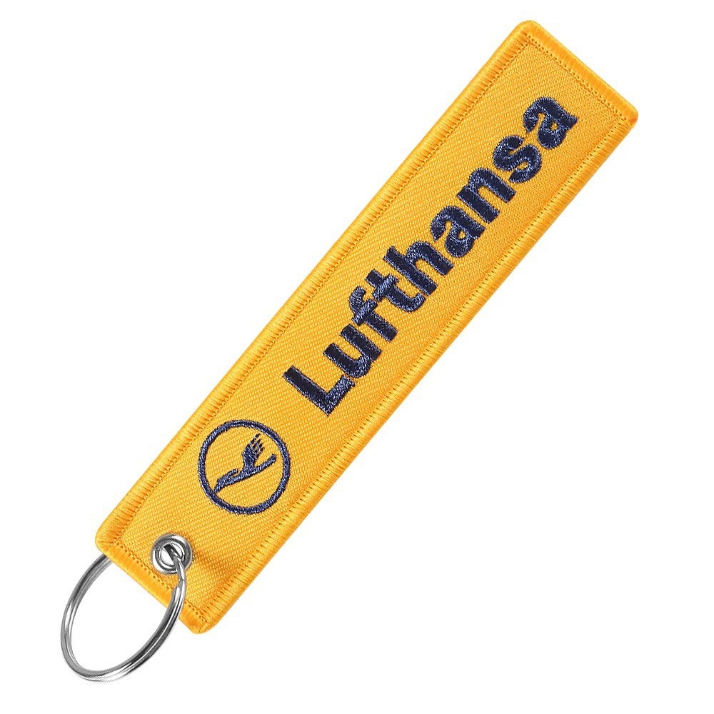 ルフトハンザドイツ航空/Lufthansa(LH)黄　フライトタグキーホルダー〔kft101〕