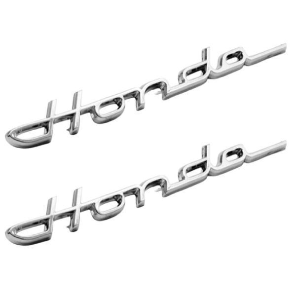 シルバー2個+ブラック1個セット Honda ロゴ クラシック エンブレム メッキ 筆記体 レトロ調 ホンダ モンキー ゴリラ エイプ シャリー