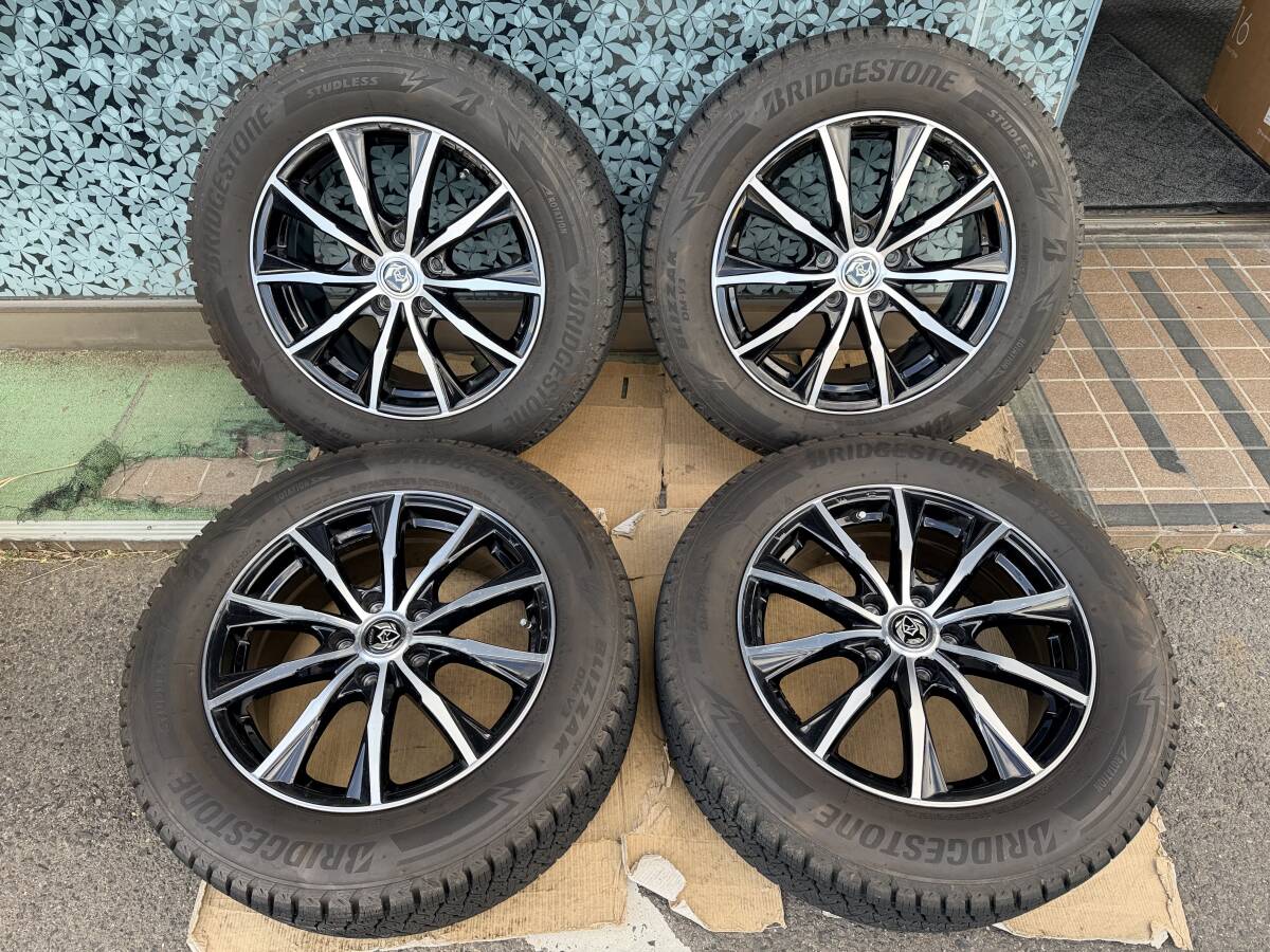 weds RIZLEY 17インチ 7J +48 114.3 5穴/BS ブリザック DM-V3 225/60R17 2023年製 4本セット #687-2