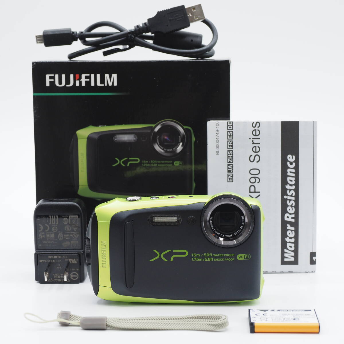 FUJIFILM 富士フイルム XP90 ライム 新品級 コンデジ #2974