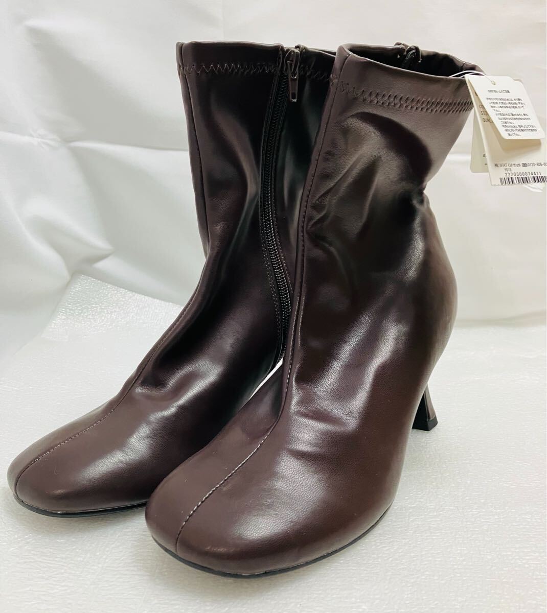 C401 スクエアトゥブーツ　ショートブーツ　 ブラウン　AMERICAN HOLIC Lサイズ　HP23L3K0240 未使用　タグ付き