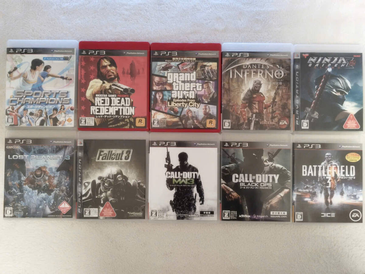 PS3ソフトまとめ 12本セット: Biohazard/GTA/Red Dead Redemption/Lost Planet/Fallout/Battlefield/Call of Duty/Dante's Inferno/Naruto