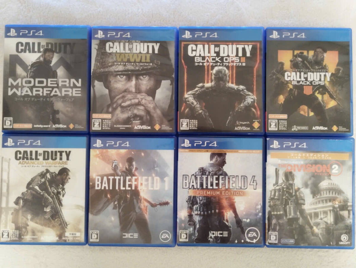 [PS4] Call Of Duty + Battlefield + Division コールオブデューティ ゲームソフト8本セット
