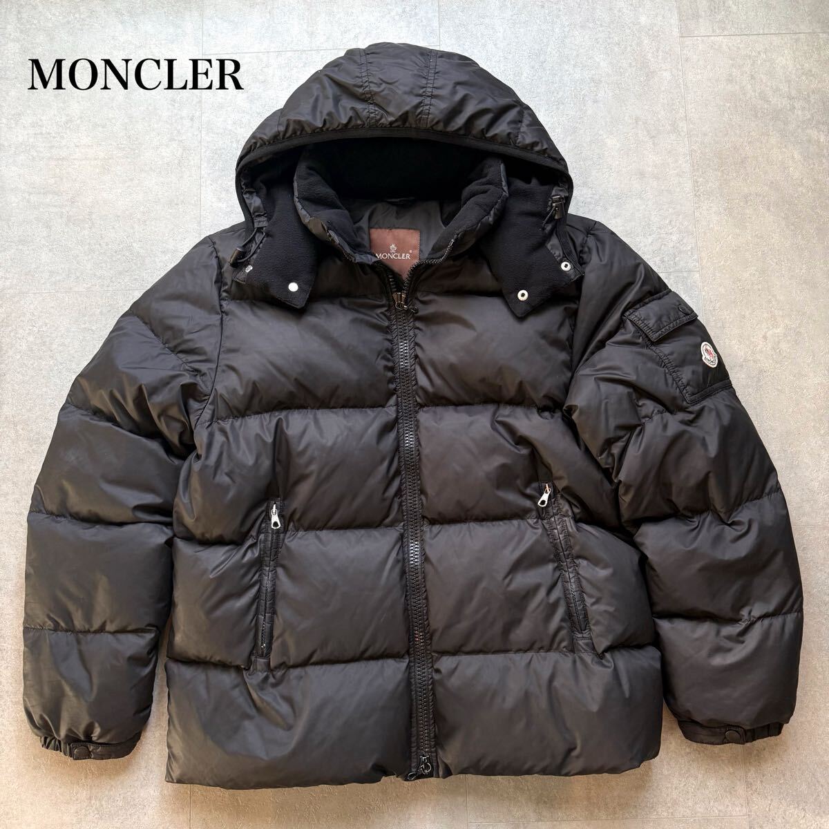 希少 MONCLER モンクレール ダウンジャケット BAZILLE 茶タグ バジーレ 2way メンズ サイズ2 L ブラック 黒