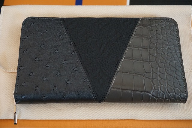 新品未使用 LOUIS VUITTON ルイヴィトン クロコダイル長財布 クロコ オーストリッチ レザーブラックウォレット