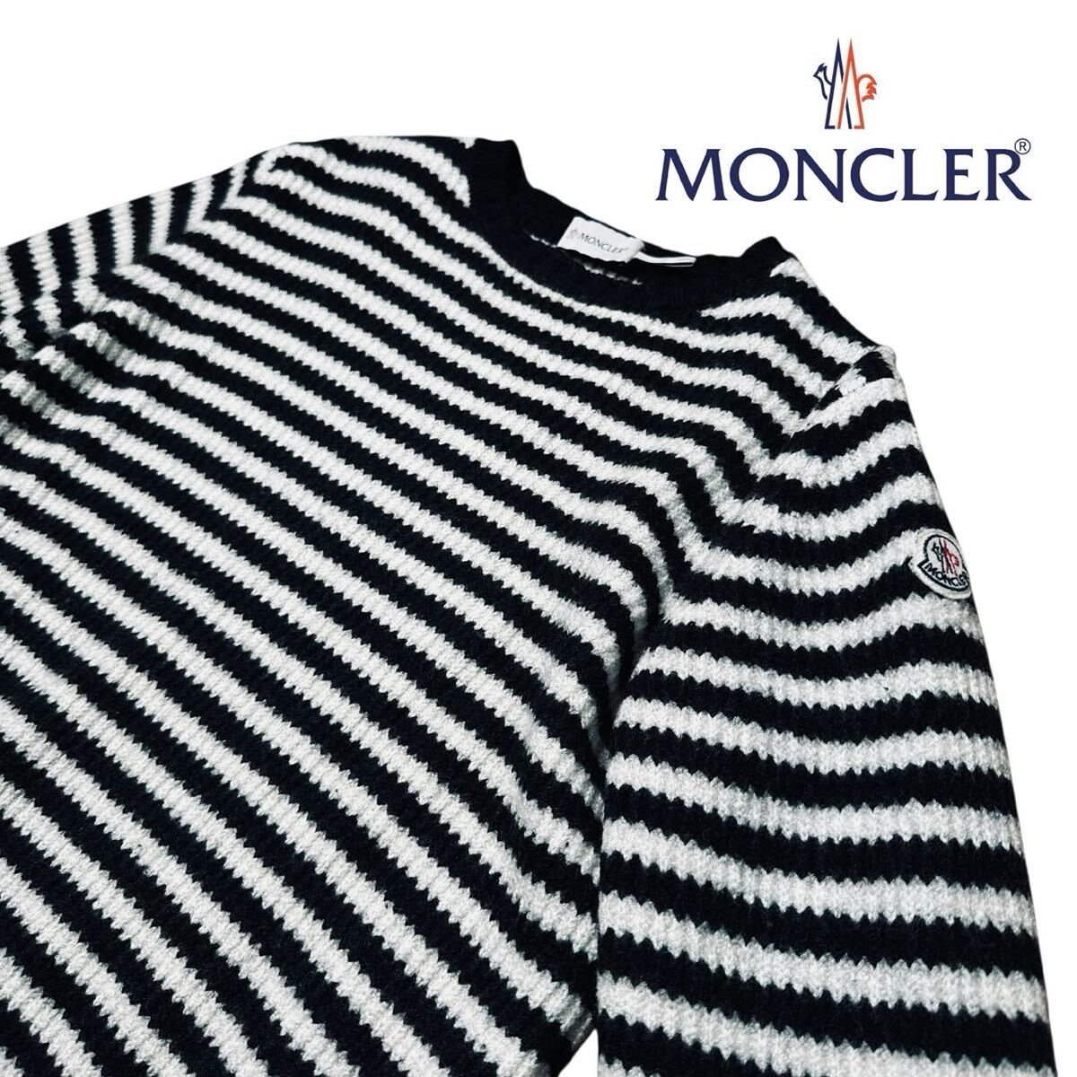 【本物保証】極美品◆ MONCLER モンクレール ◆ VIRGIN WOOL ニット セーター ボーダー サイズS