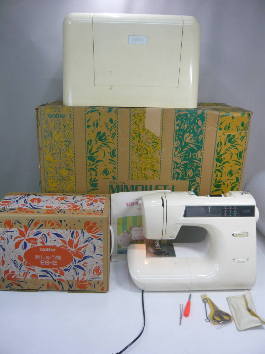 ★77）刺繍ミシン刺繍ユニット付き・ブラザー「MIMOLLET」フットペダルなし　箱あり、説明書なし※中古/不動/使用感現状品■160