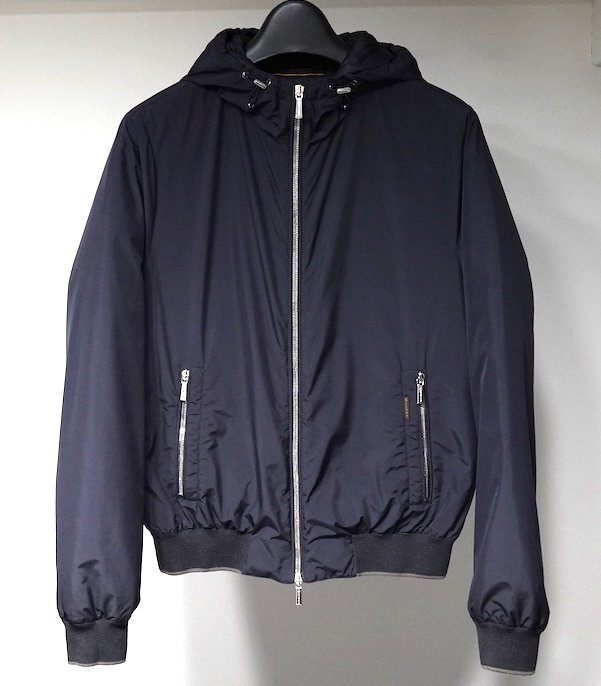 定価30万 極美品 MooRER ムーレー ONIRO STP フーデッド ボンバー ダウンジャケット ダークネイビー ポリエステル メンズ 48位 ブルゾン
