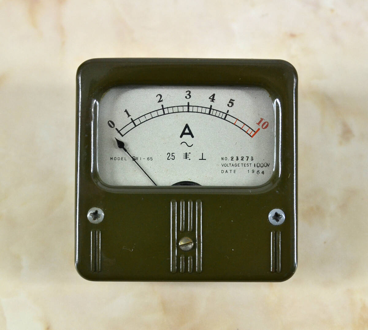 アナログ交流電流計 SR1-65 レトロ ビンテージ アンティーク 1964年製 レア 中古良品