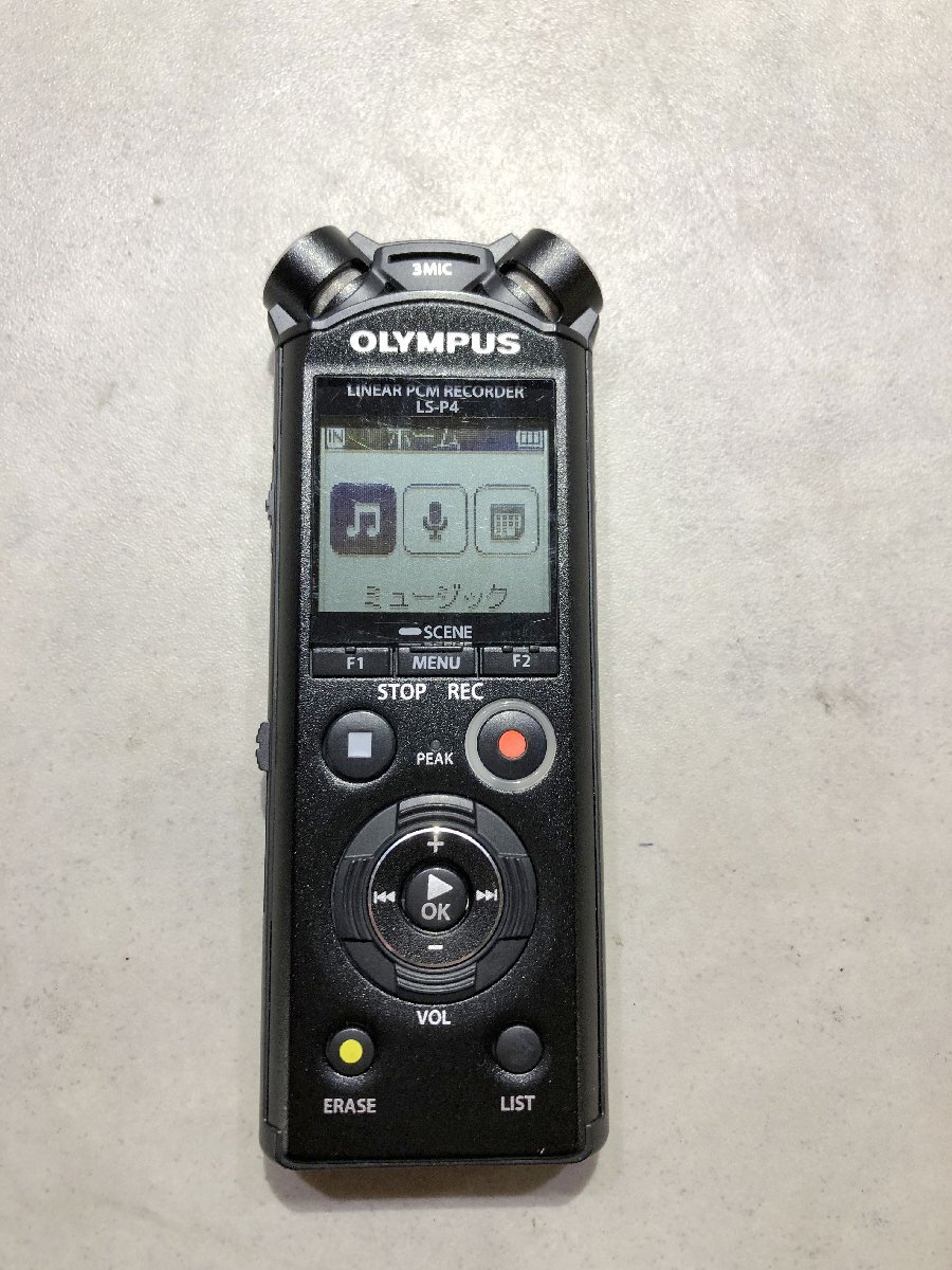 ICレコーダー【SA683△】OLYMPUS リニアPCMレコーダー LS-P4 ブラック【動作確認済】 260206