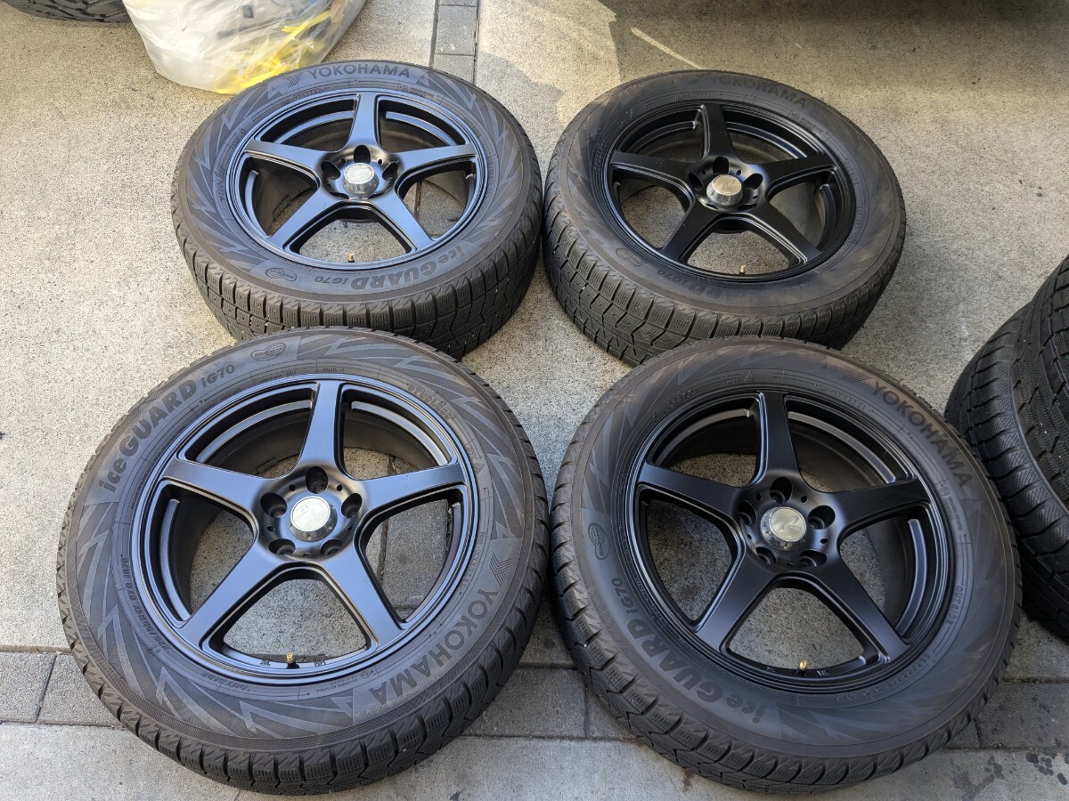 weds ホイール 7J+40 5H114.3 ヨコハマ アイスガード 225/55R17 アルファード エルグランド エスティマ スタッドレス 21年製 IG70