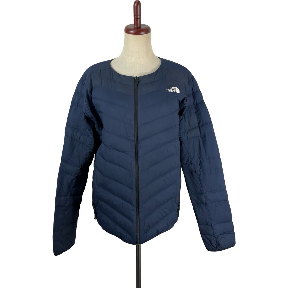 ●THE NORTH FACE ザノースフェイス　レディース　ノーカラー　ダウンジャケット　ネイビー
