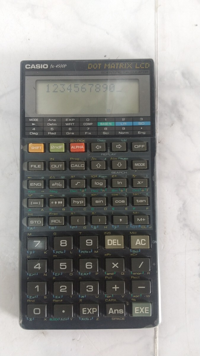 K5747 CASIO COLLEGE fx-4500P ソーラー電卓 関数電卓/カシオ /現状品/動作品/送料無料 ジャンク