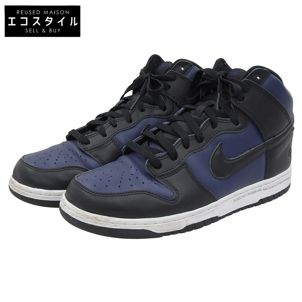 NIKE ナイキ ×Fragment フラグメント レザー ハイカットスニーカー シューズ メンズ ネイビー ブラック 28cm DJ0383