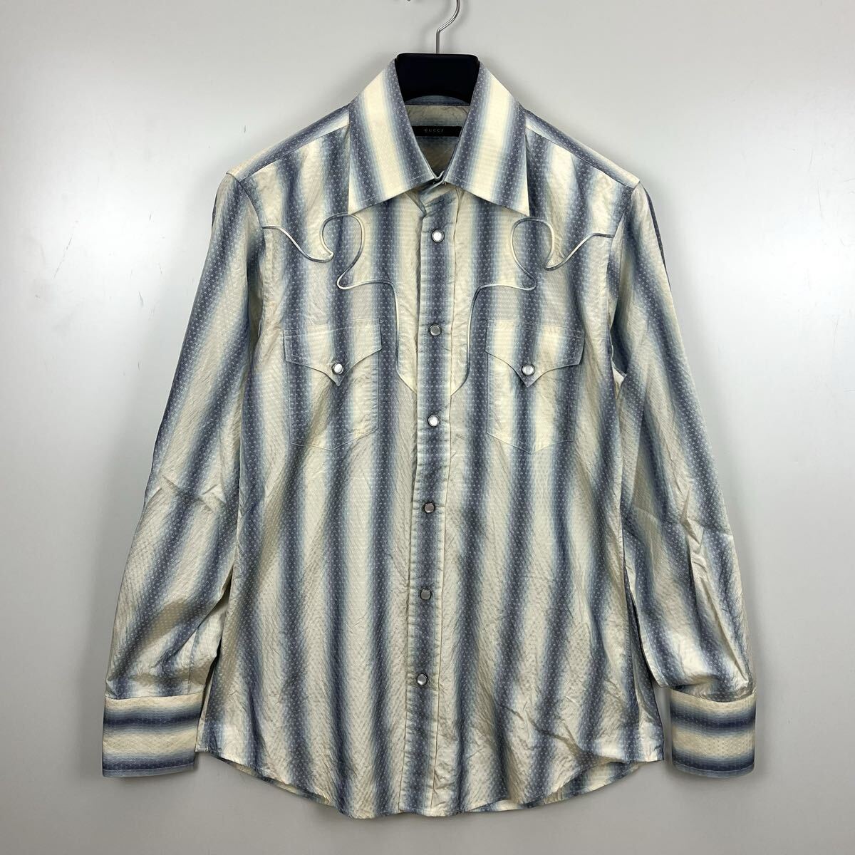 GUCCI 00s TOM FORD archive Rare SILK Western shirts 40 L グッチ トムフォード期 シルク ウエスタンシャツ 光沢 アーカイブ 希少 レア 