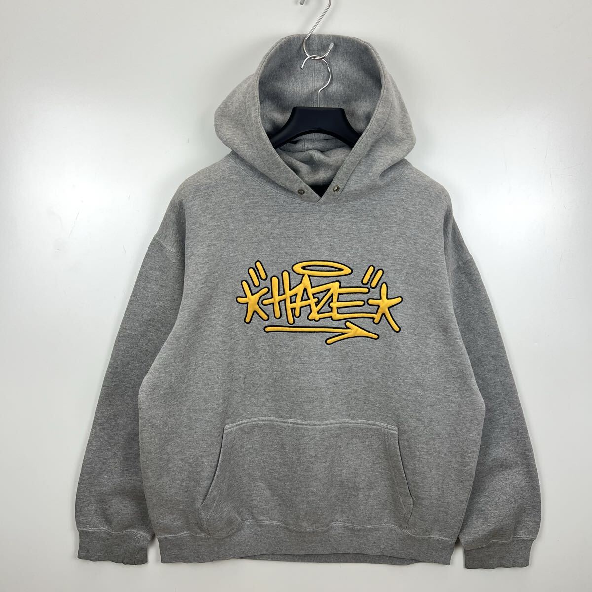 HAZE 90s USA vintage eric haze sweat hoodie L エリックヘイズ 初期 アメリカ製 刺繍ロゴ スウェットパーカー 希少 アーカイブ オールド