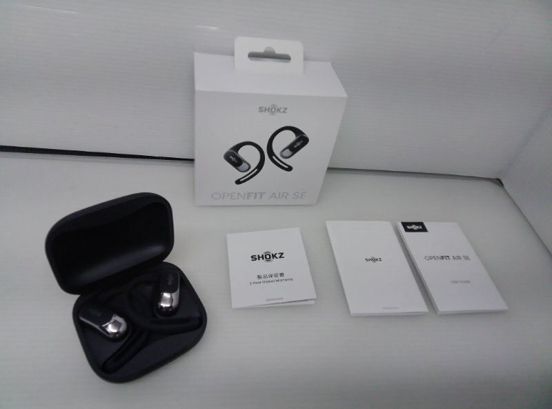 2 美品 SHOKZ ショックス OPEN FIT AIR SE イヤホン T511 R-C-GGZ-T511 オープンイヤーイヤホン ブラック