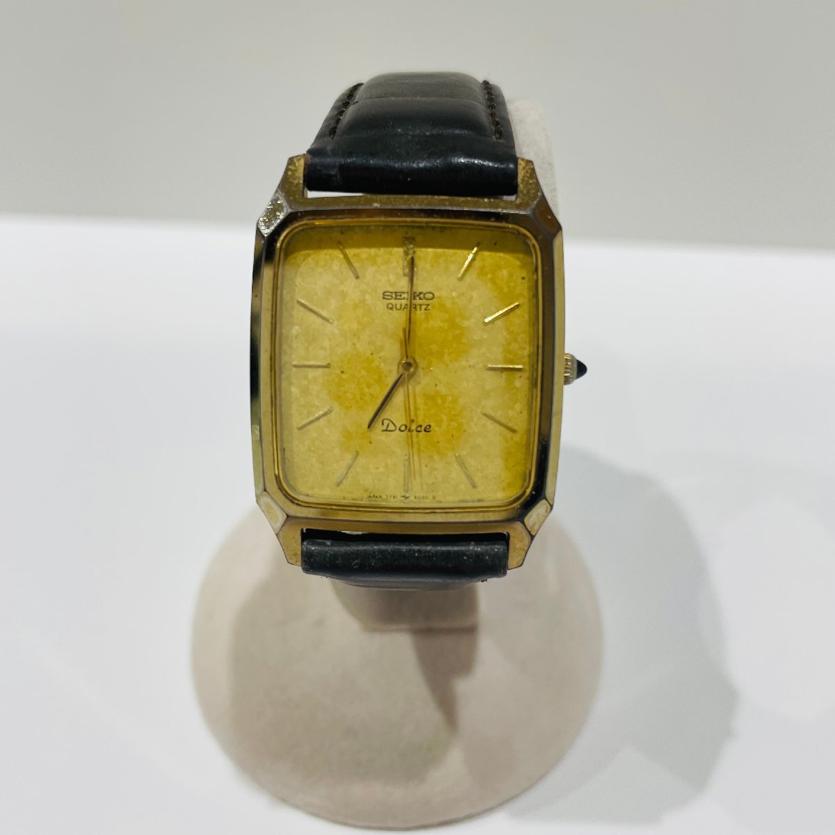 ★【不動品】SEIKO セイコー Dolce ドルチェ 7731-5040 ゴールド文字盤 クオーツ メンズ腕時計 現状品　ジャンク