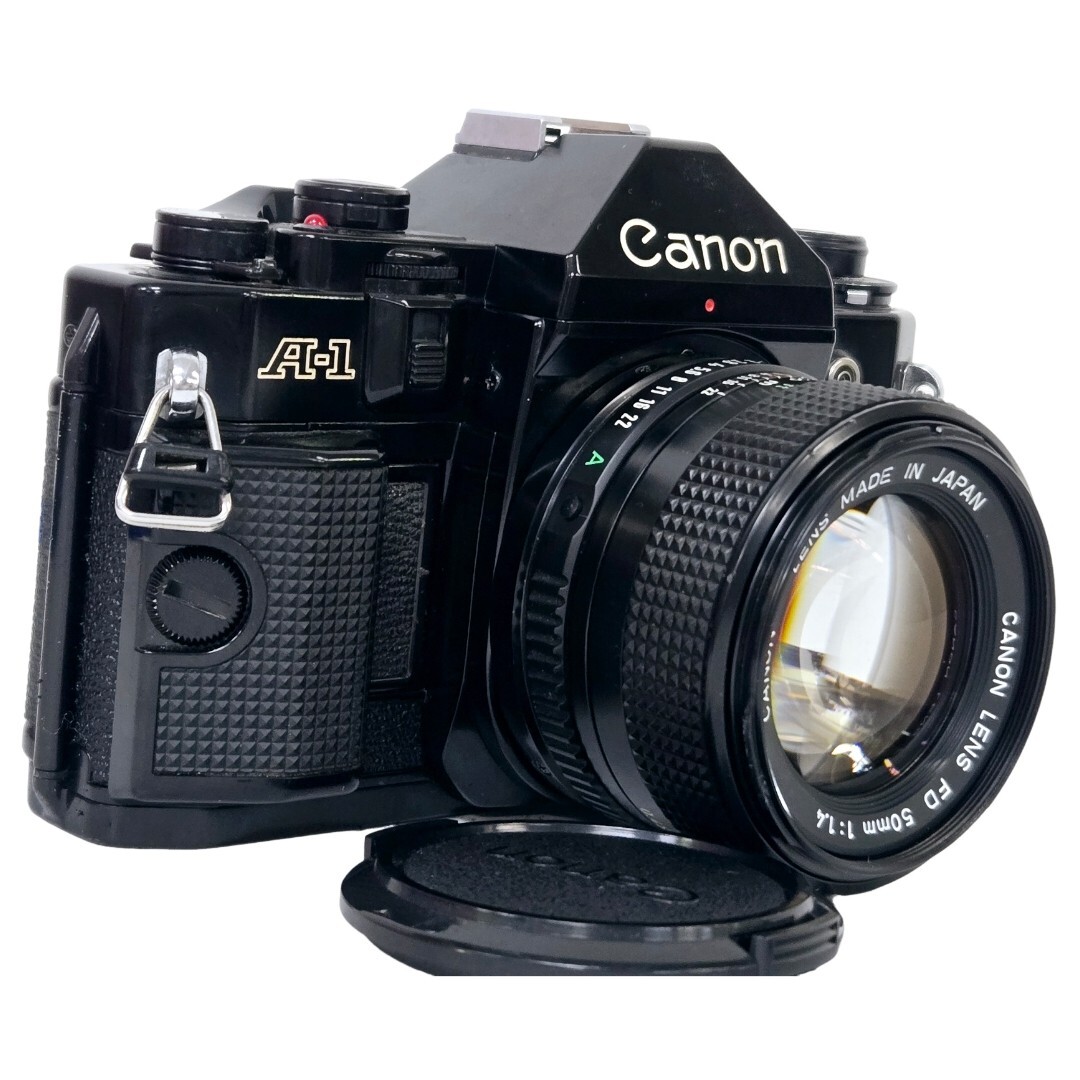 【【整備済み・良品】】 キャノン Canon A-1 ブラック CANON LENS New FD 50mm F1.4 フィルムカメラ ボディレンズセット Z7224