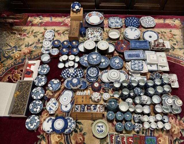 5月出品終了 館林源右衛門 220点大皿, 中皿, 小皿, 蓋付, 角皿, 茶碗, 灰皿, 醤油差し, 湯呑み, 急須, 花瓶, コースター, センター, マット