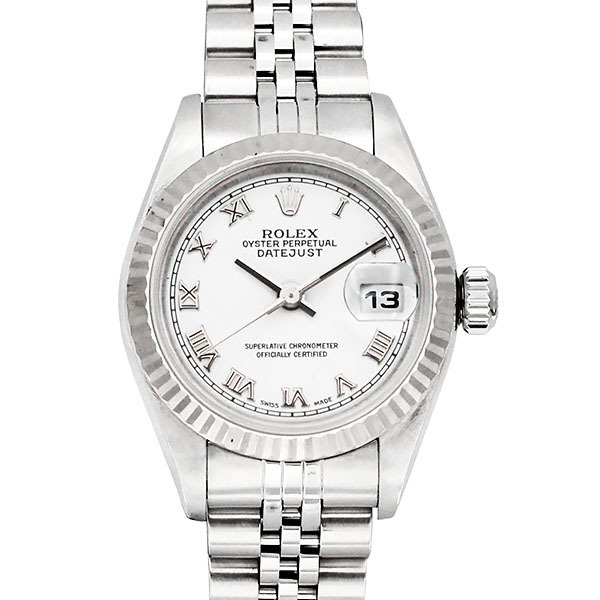 ロレックス ROLEX デイトジャスト 79174 ホワイト文字盤 P番(2000年) SS/WG レディース腕時計 自動巻き watch 女性 プレゼント ブランド