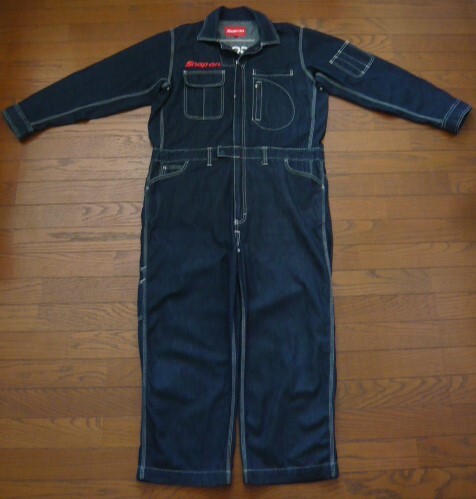☆Snap-on☆スナップオン☆廃版/数量限定☆10ozデニム☆ツナギ☆総刺繍☆Dポケット☆オールインワン☆オーバーオール☆LLサイズ☆希少☆