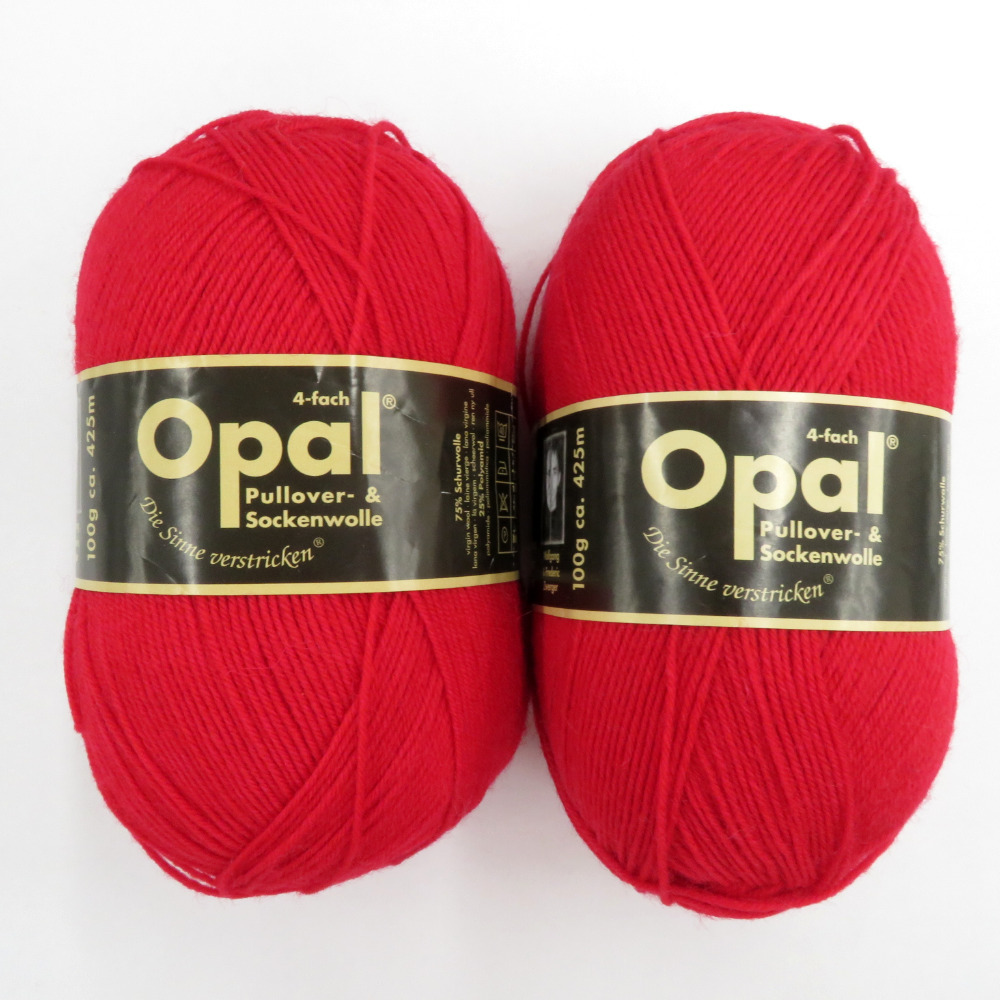 毛糸 Opal オパール 単色 2玉セット Pullover Sockenwolle 4ply col.5180 1玉100g 425ｍ ソックスヤーン 秋冬 未使用品