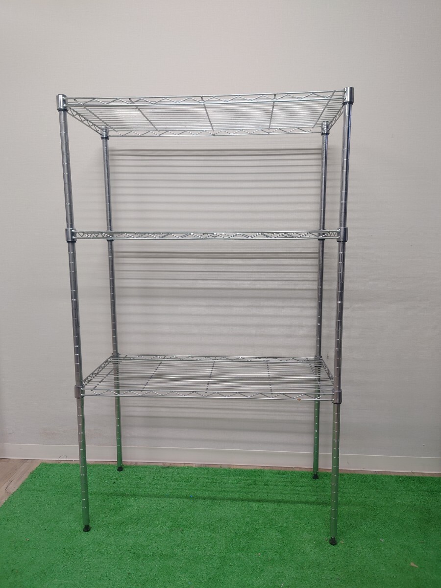 【安っ】 スチールラック 3段ラック W740×D340×H1200mm メタルラック 収納棚 棚 ④