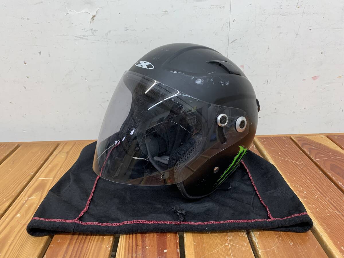 処分特価品★【リード工業/X-AIR】ジェットヘルメット【Mサイズ】黒 袋付き 中古品