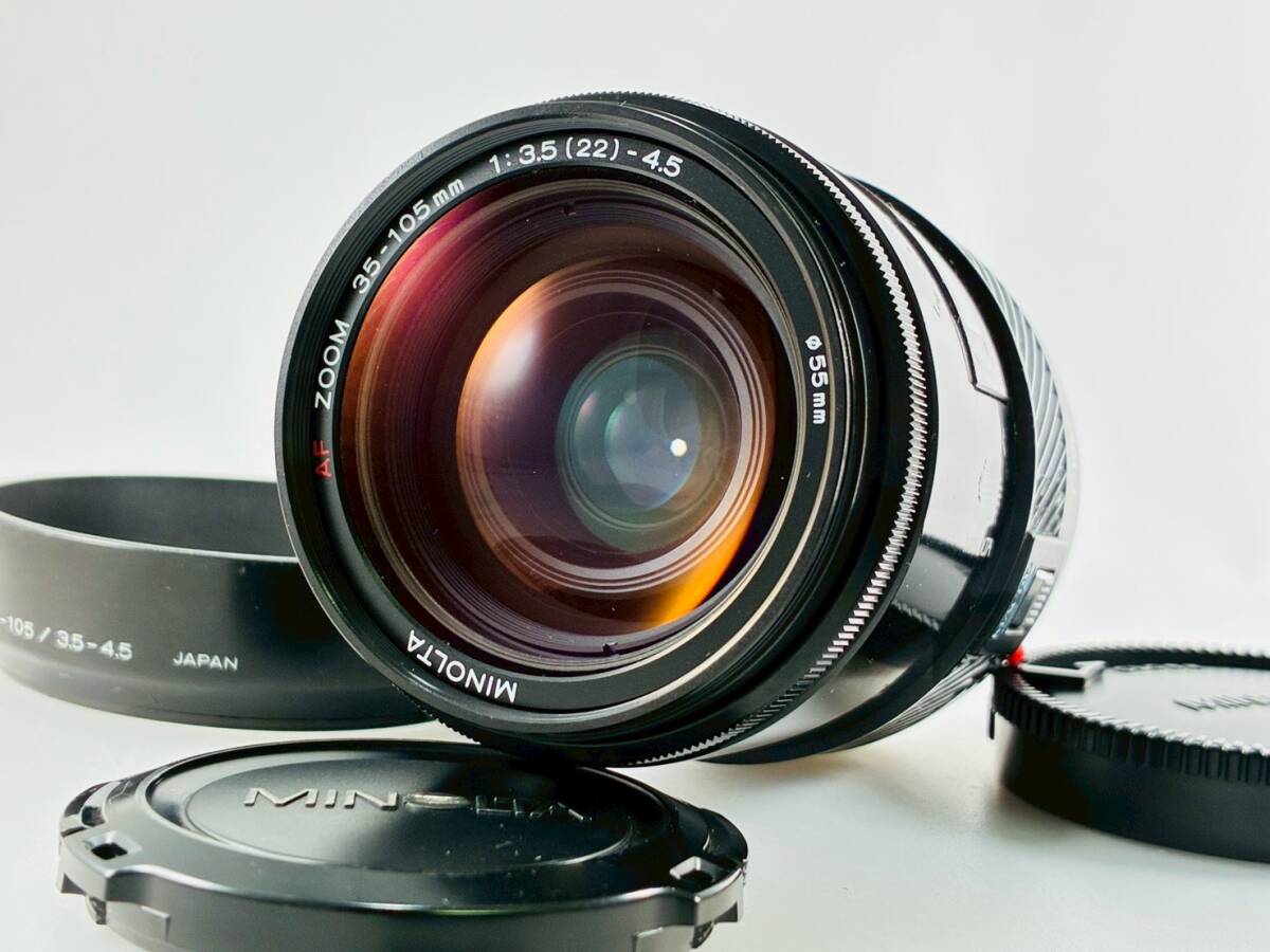 ★実用品★ ミノルタ MINOLTA AF 35-105mm F3.5-4.5 ★前後キャップ、フード付属！ #S0065