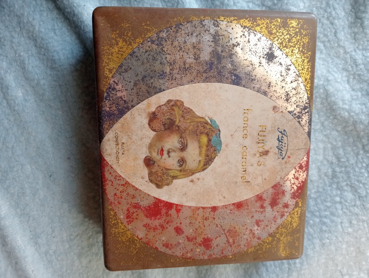 ビンテージ 不二家 フランス キャラメル 空き缶　小4