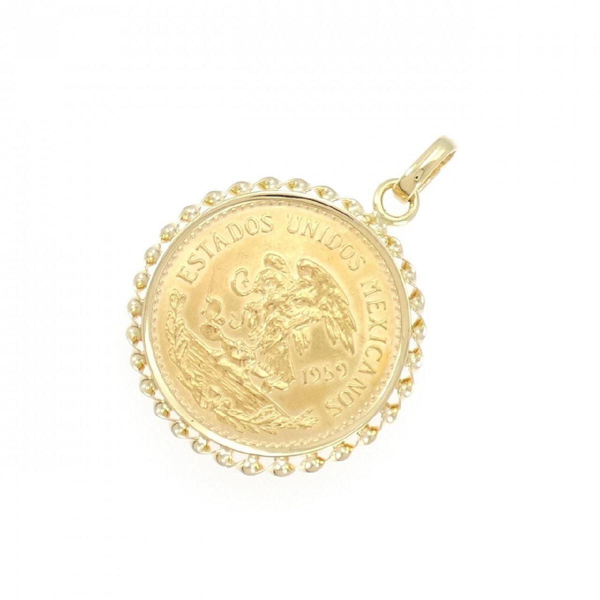 K18YG(枠) コイン ペンダント