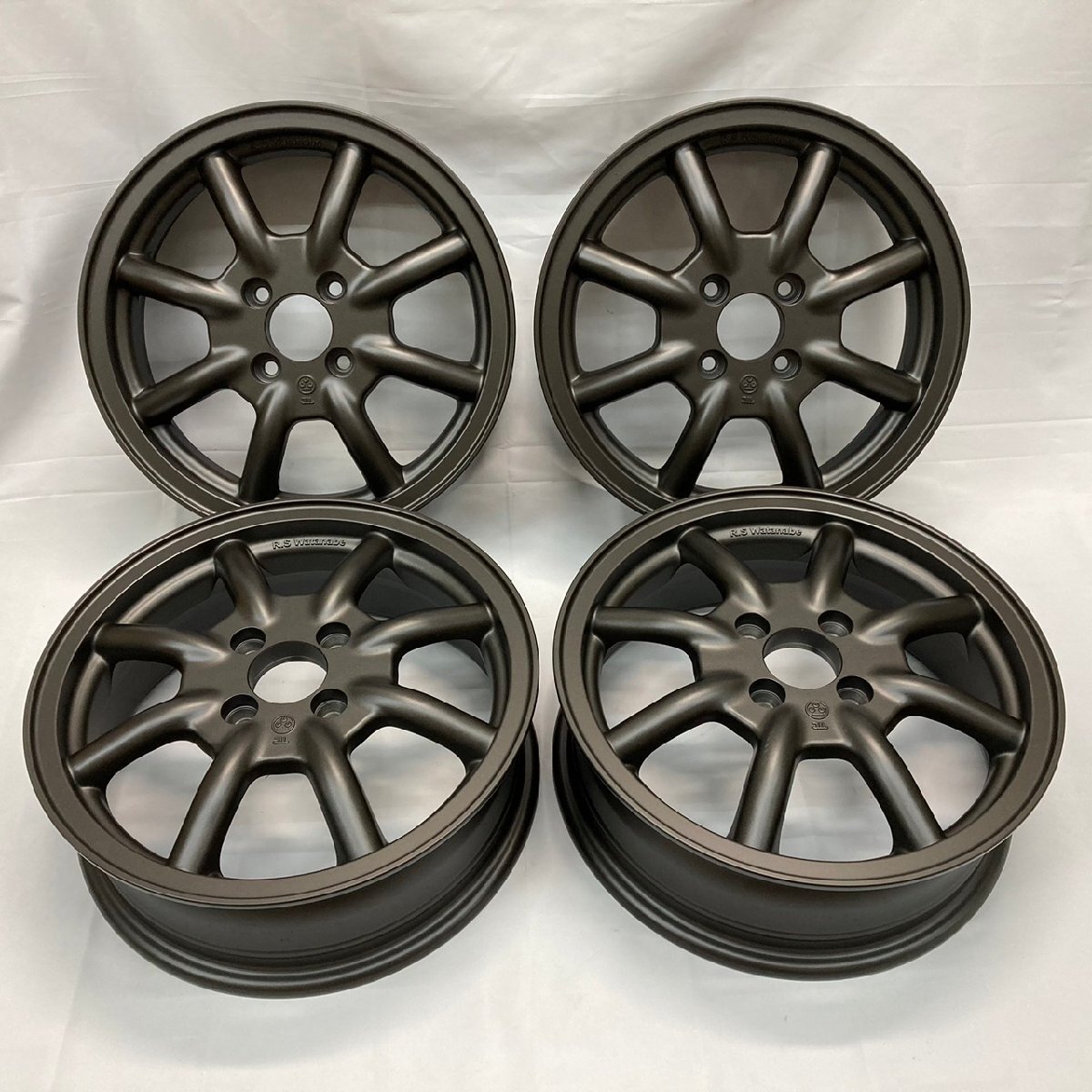 【在庫ありの場合即納】4本セット RS Watanabe F8F TYPE 15×5J+45 4H-100 ブラック コンパクトカーなどに / 15インチ ワタナベ