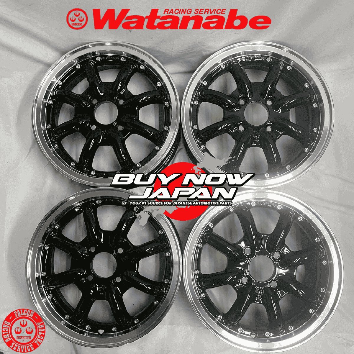 【在庫ありの場合即納】4本セット RS Watanabe PIERCE 14×4.5J +45 4H-100 艶有りブラック/リムS 軽自動車などに