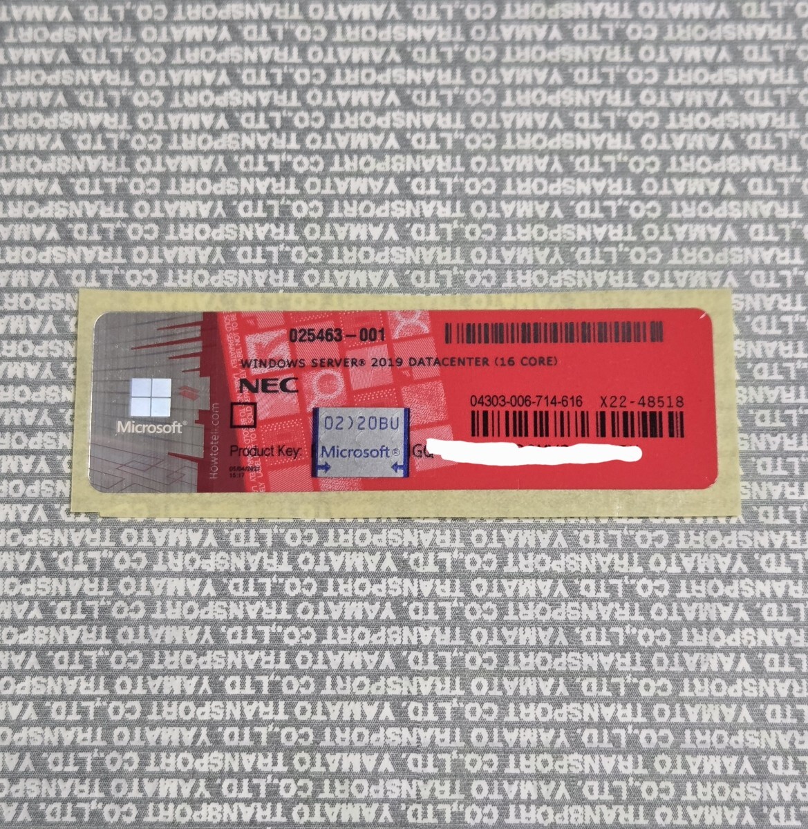 未使用 Windows Server 2019 DATACENTER (16 CORE) NEC 正規プロダクトキー 5枚限定
