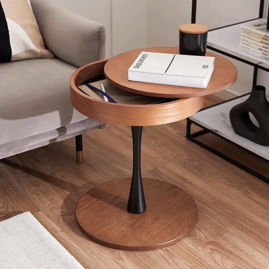 ★モダンデザイン★ オーク材 サイドテーブル 丸型 円形 木製 ソファーテーブル ベッドサイドテーブル ナイトテーブル コーヒーテーブル