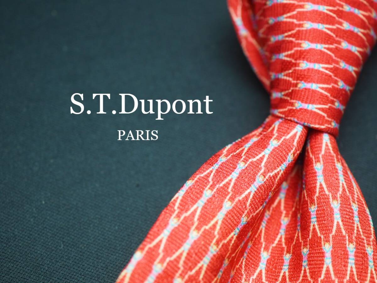 美品【S.T.Dupont デュポン】 H1371 SILK ブランド ネクタイ 古着 良品 転売 仕入