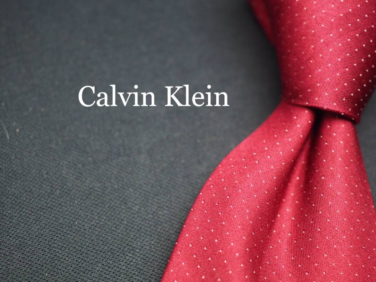 美品【Calvin Klein カルバンクライン】 H1746 ワイン系 SILK ブランド ネクタイ 古着 良品 転売 仕入