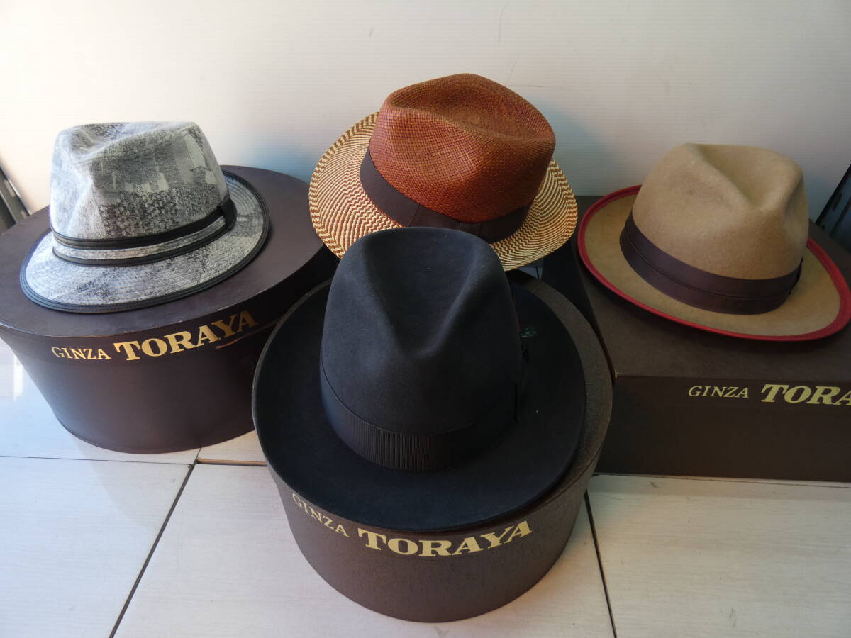 ★ハット4点＋TORAYA箱3点セット CA4LA/DANUBIUS/DRAGONHAT/TORAYA 高級イタリア帽子 ③ 　　 M05142