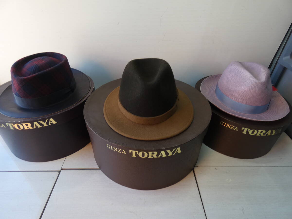 ★ハット3点＋TORAYA箱3点セット TESI/MAYSER/ボルサリーノ 高級イタリア帽子 ⑫ 　　 M05151