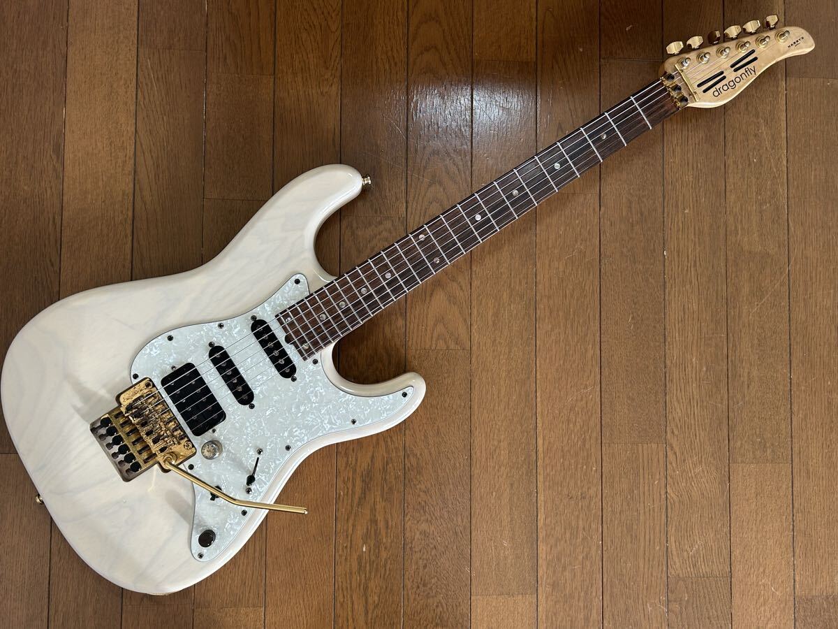 [GT]dragonfly ドラゴンフライ HI-STA 648 ホワイト・ブロンド・アッシュ Floyd Rose Original バンドアンサンブルでくっきりとした存在感!