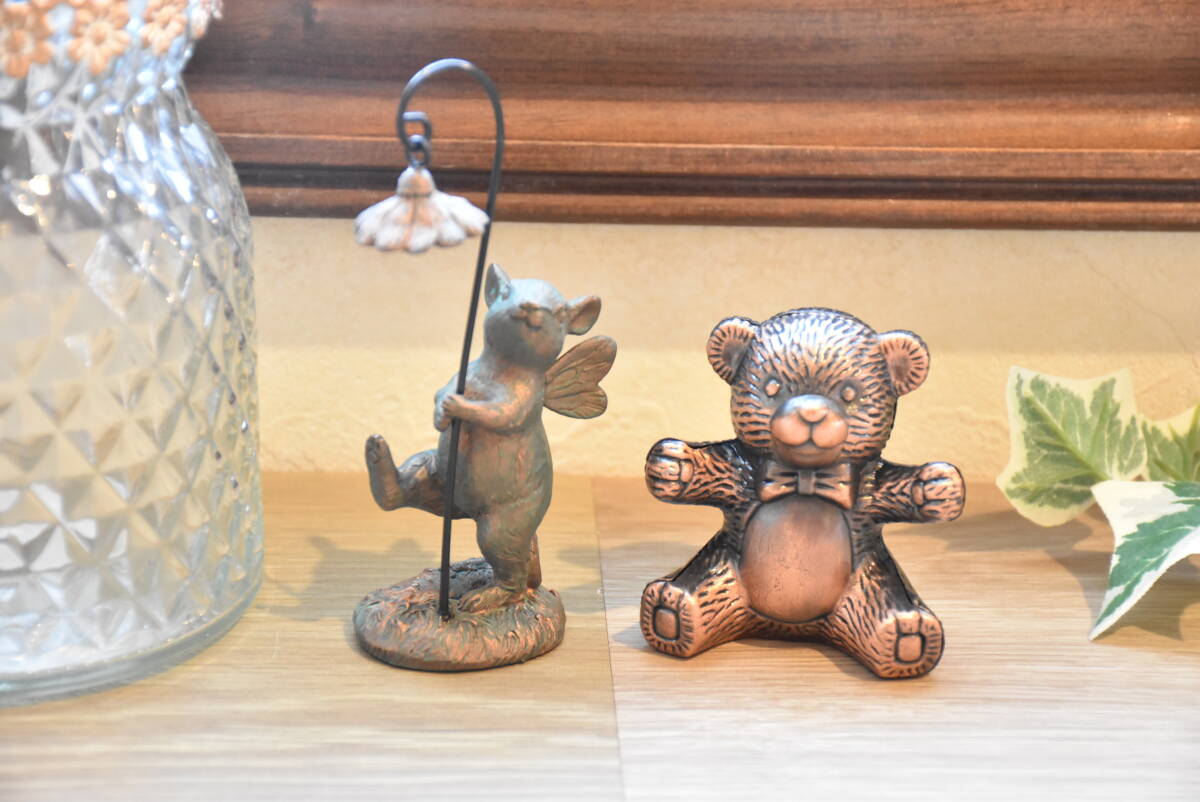 PAY4・PA9*コベントガーデン*ラトンチートペレス*鉛筆削り*2点セット*ネズミ*くま*オブジェ*アンティーク調*ガーデン*マウス*インテリア