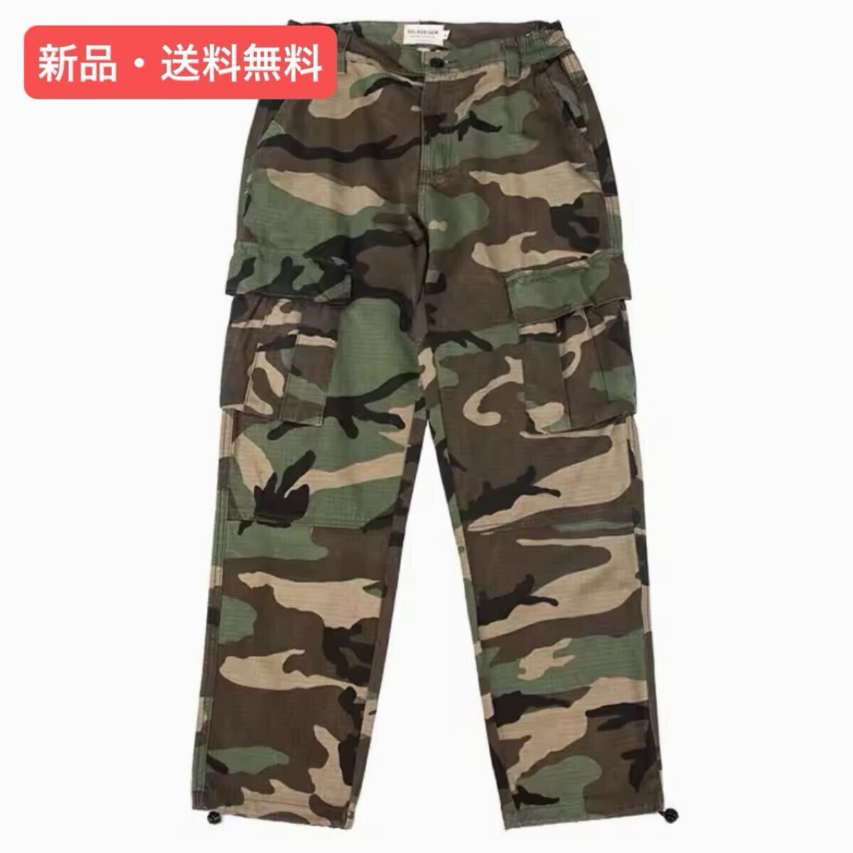 ウッドランドカモ　軍パン　カーゴパンツ M81系　迷彩ミリタリー ワイドシルエット ストリート ビンテージ レプリカ US ARMY XL アーミー