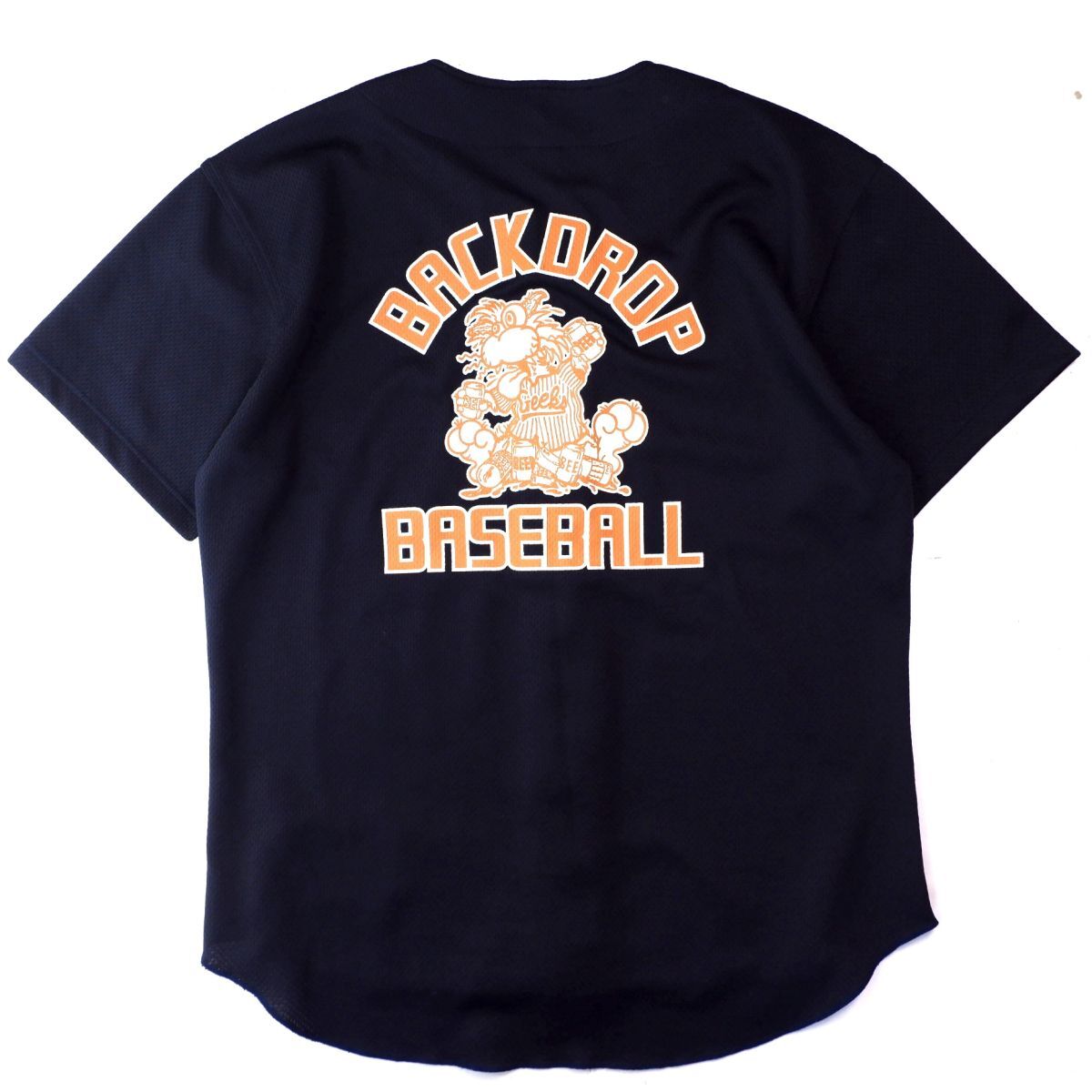 超希少★ RUSSELL × Backdrop ラッセル バックドロップ 渋谷 ベースボール シャツ 紺 L ユニフォーム ジャケット トップス ヴィンテージ