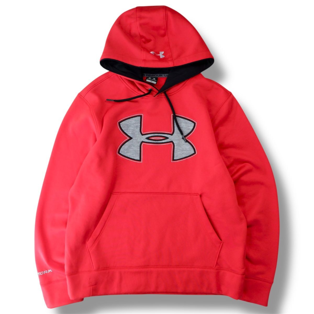 国内正規品★ UNDER ARMOUR アンダーアーマー ビッグ 刺繍ロゴ プルオーバーパーカー スウェット フーディ Lサイズ 裏起毛 スポーツウェア